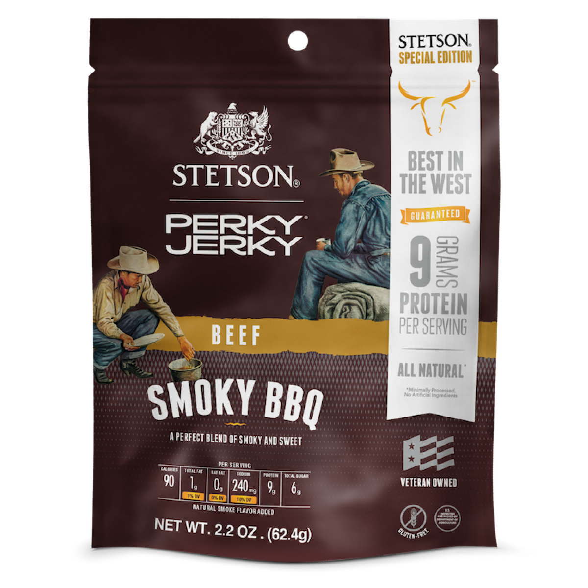 Stetson Perky Jerky Beef Smoky BBQ front of package