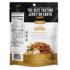 2.2oz More than Original Turkey Jerky Back of Bag With Nutrition and Ingredients
