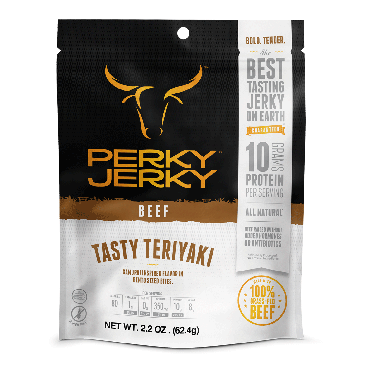Perky Jerky Beef Teriyaki Jerky 2.2oz Bag