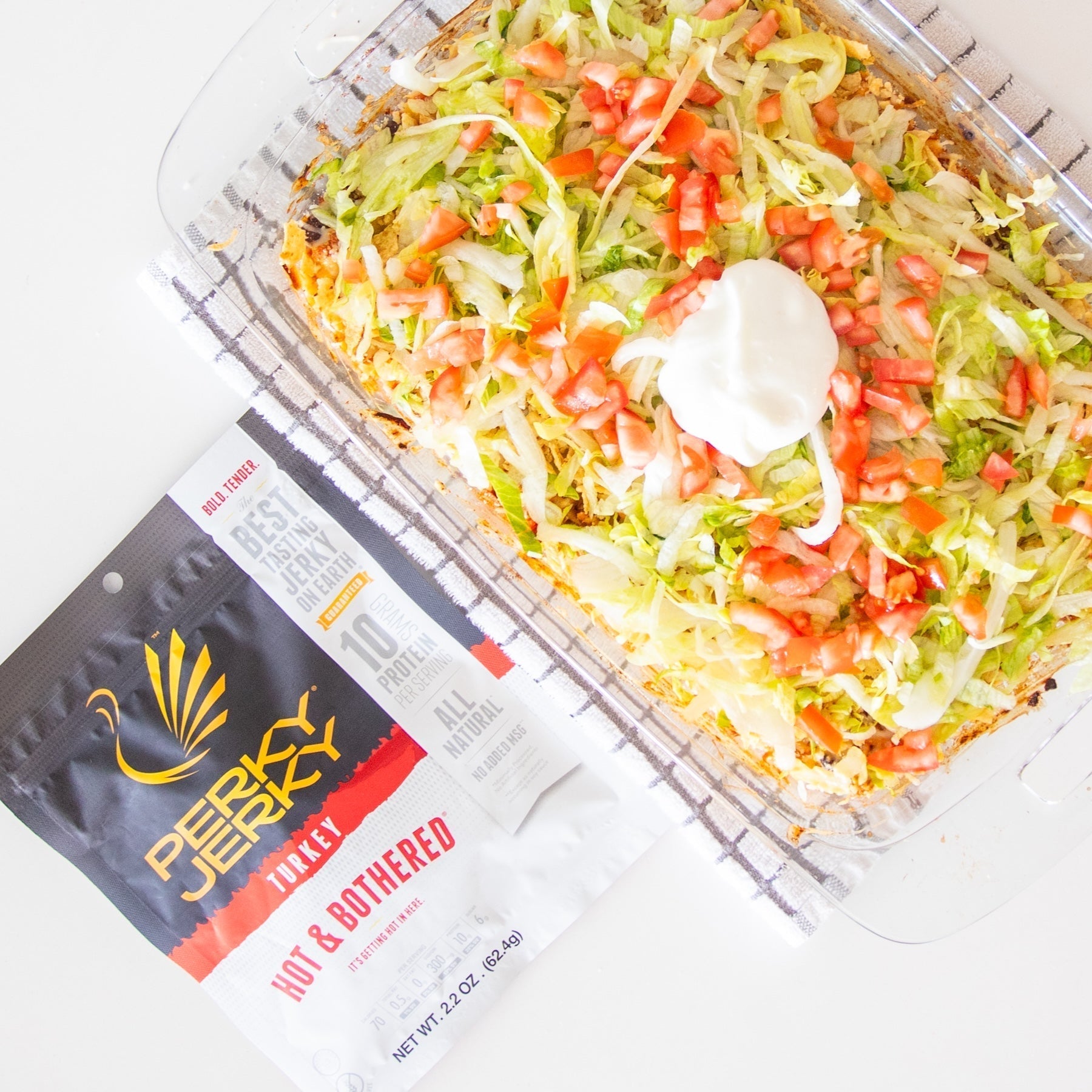 Turkey Jerky Taco Casserole