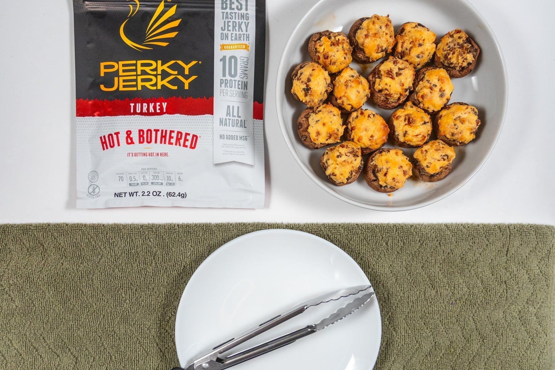 Jerky Stuffed Mushrooms