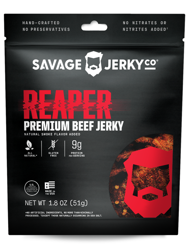 reaper beef jerky packaging front