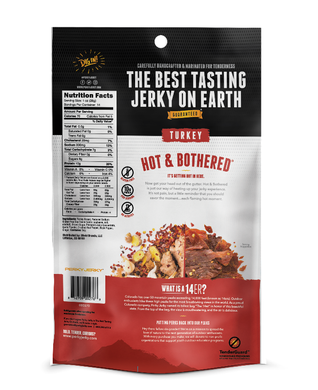 Perky Jerky Hot and Bothered Turkey 14oz Bag