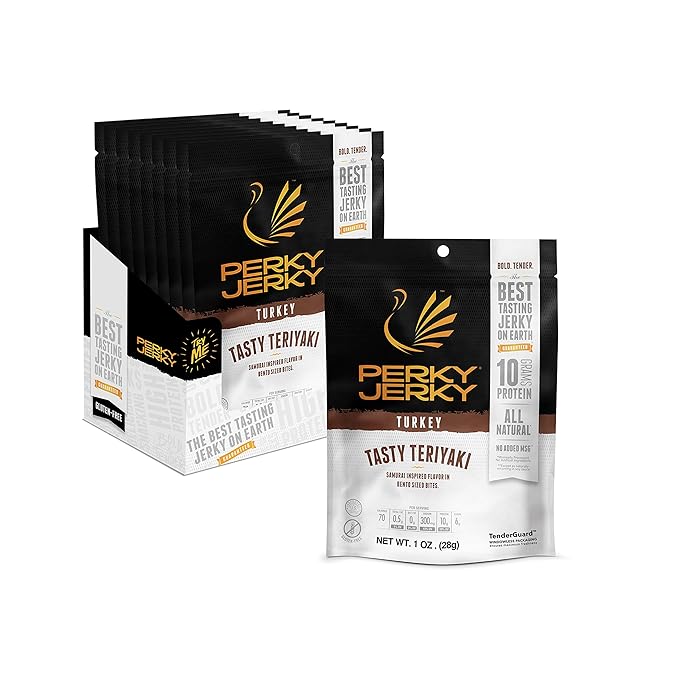 Teriyaki Turkey Jerky 1oz, 12ct – Perky Jerky