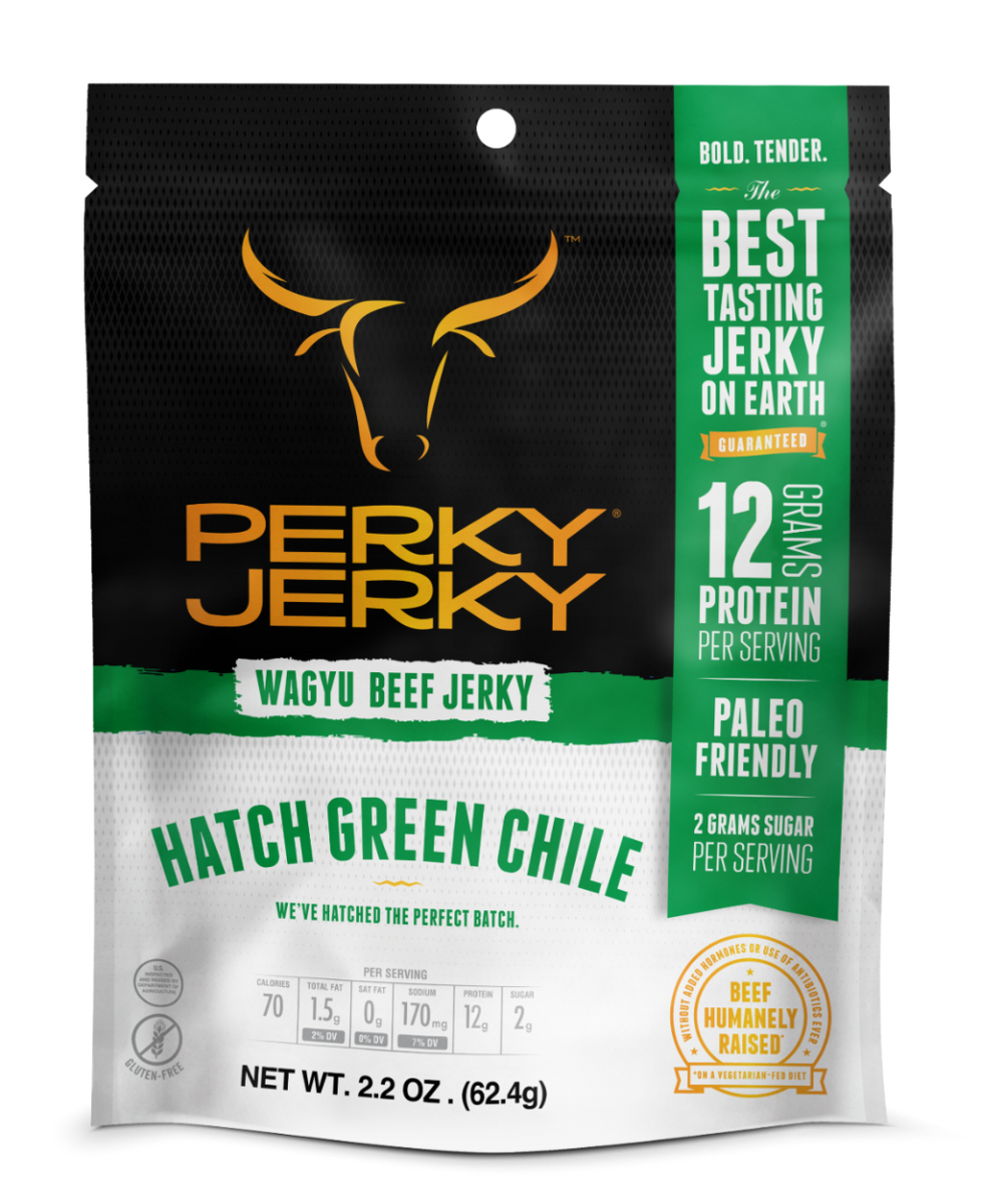 Hatch Green Chile Wagyu Beef Jerky Paleo Friendly Perky Jerky