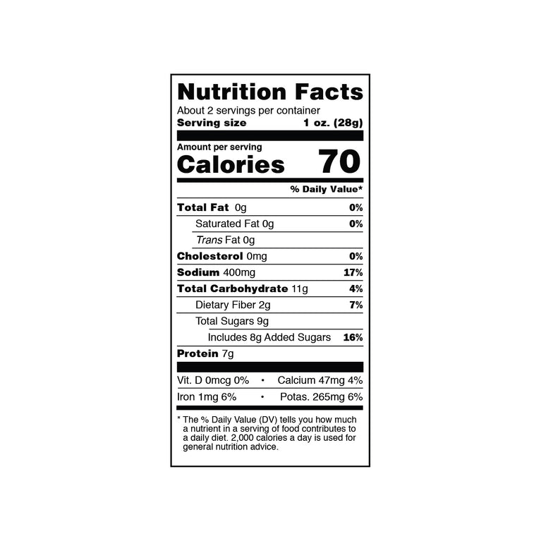 salt & pepper Nutrition Facts and Calories, Description